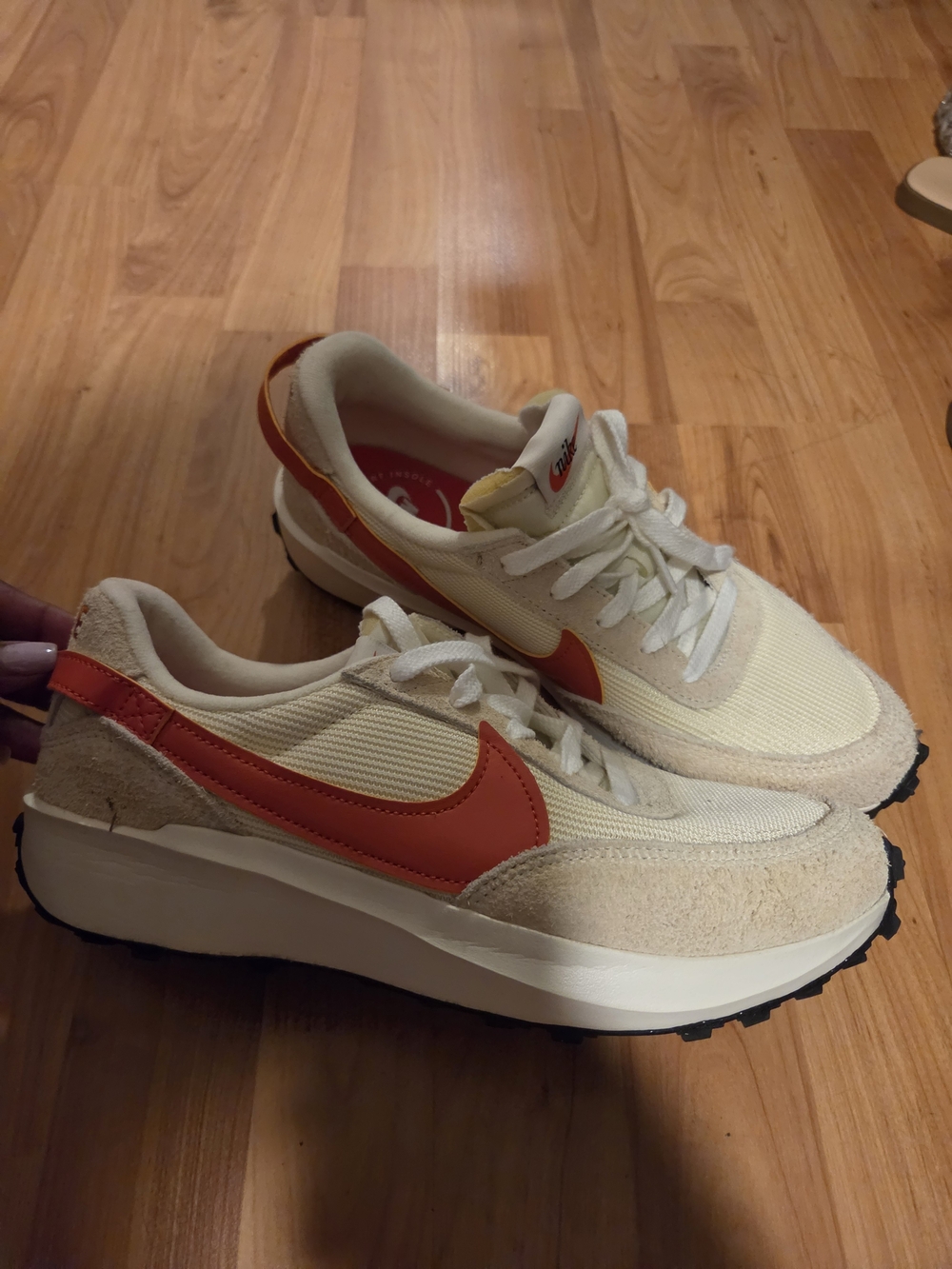 Nike  Waffle Debut Vintage Sneakers in Cream & Orange